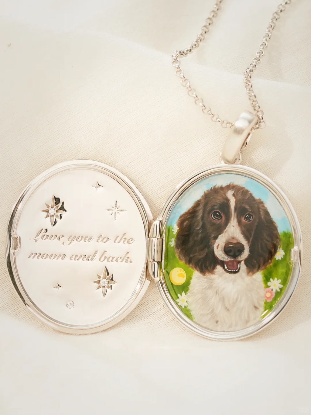 Moonlit Meadow Pet Portrait Locket image 1