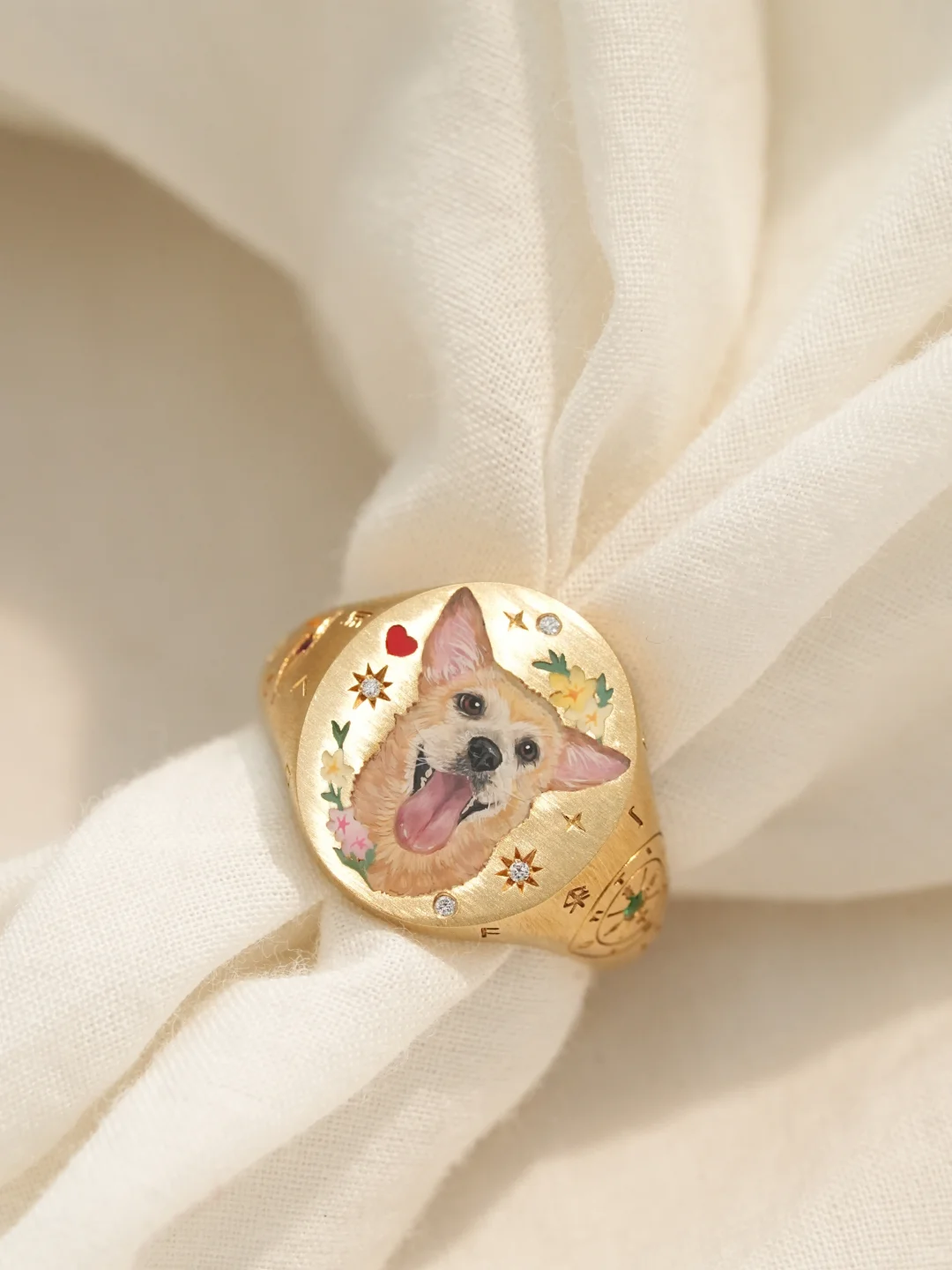 Custom Pet Portrait Ring 260617.5 - view 2