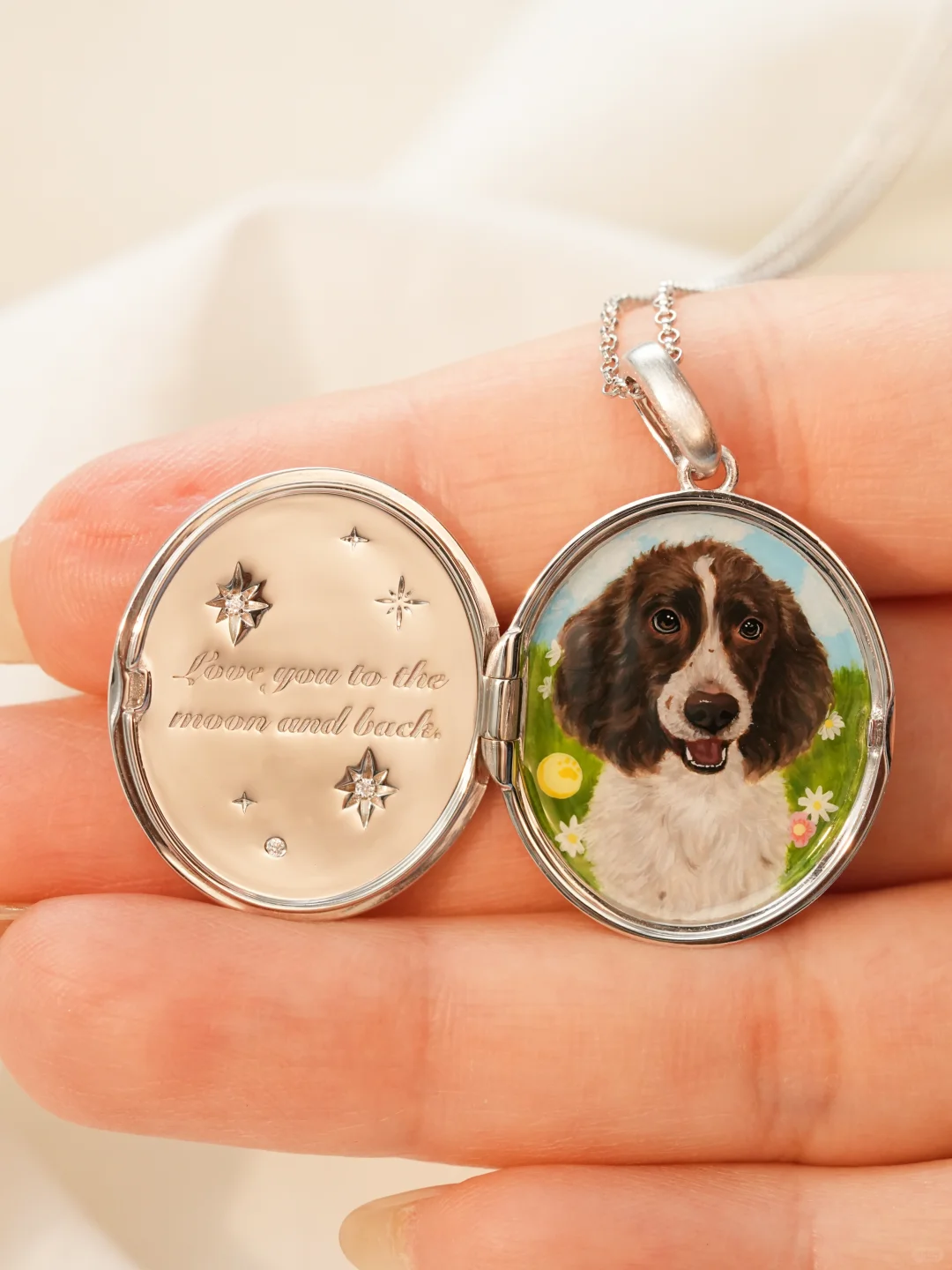 Moonlit Meadow Pet Portrait Locket image 3