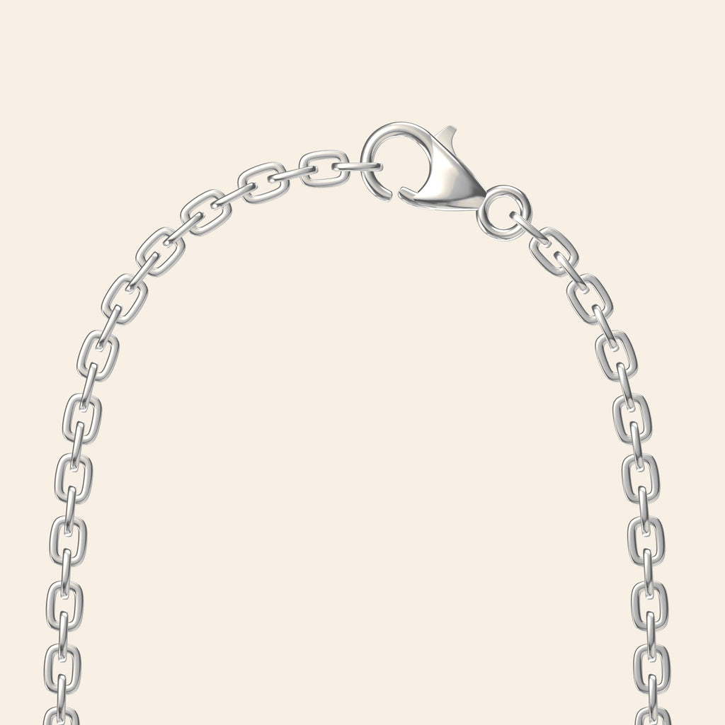 Cross-Shaped Flower Chain — Silver Clasp detail