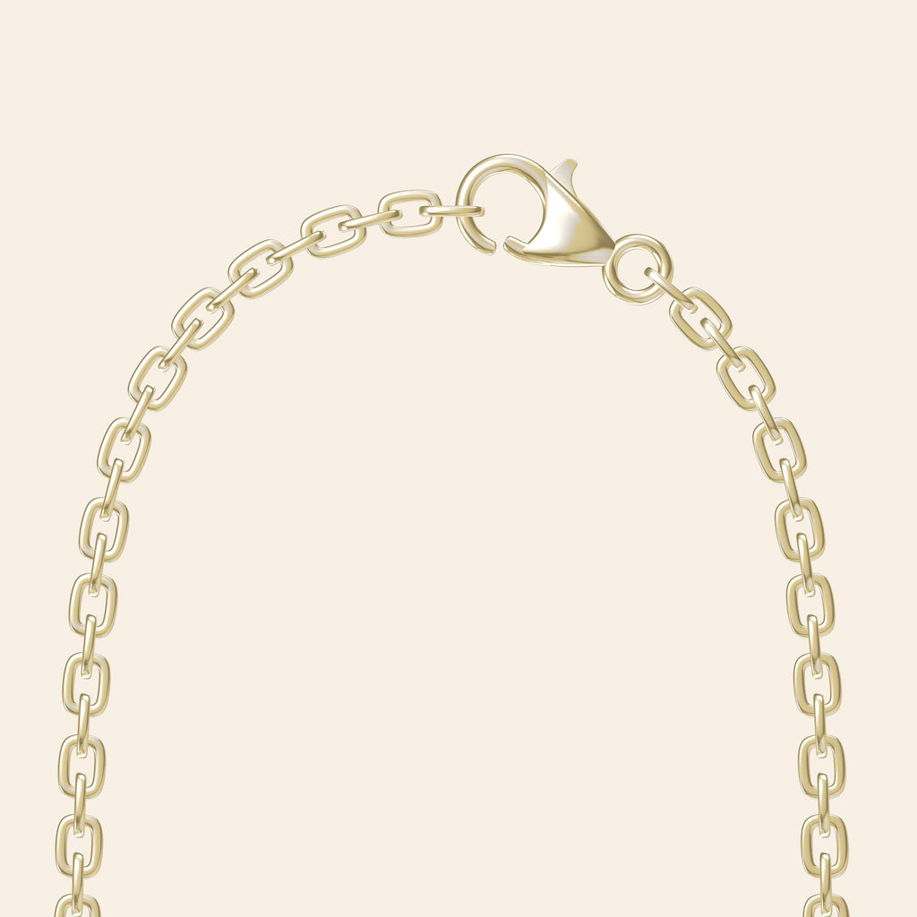 Cross-Shaped Flower Chain — 9K Gold Clasp detail