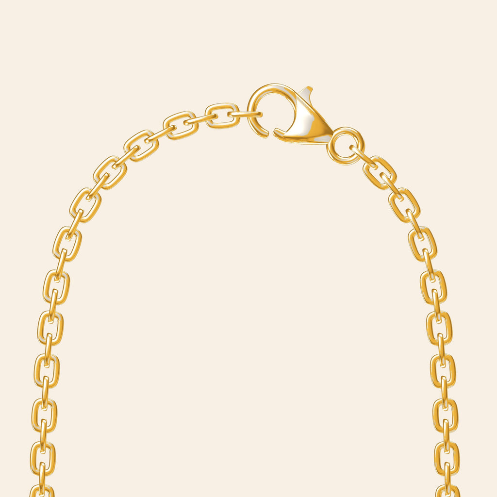 Cross-Shaped Flower Chain — 24K Gold Clasp detail