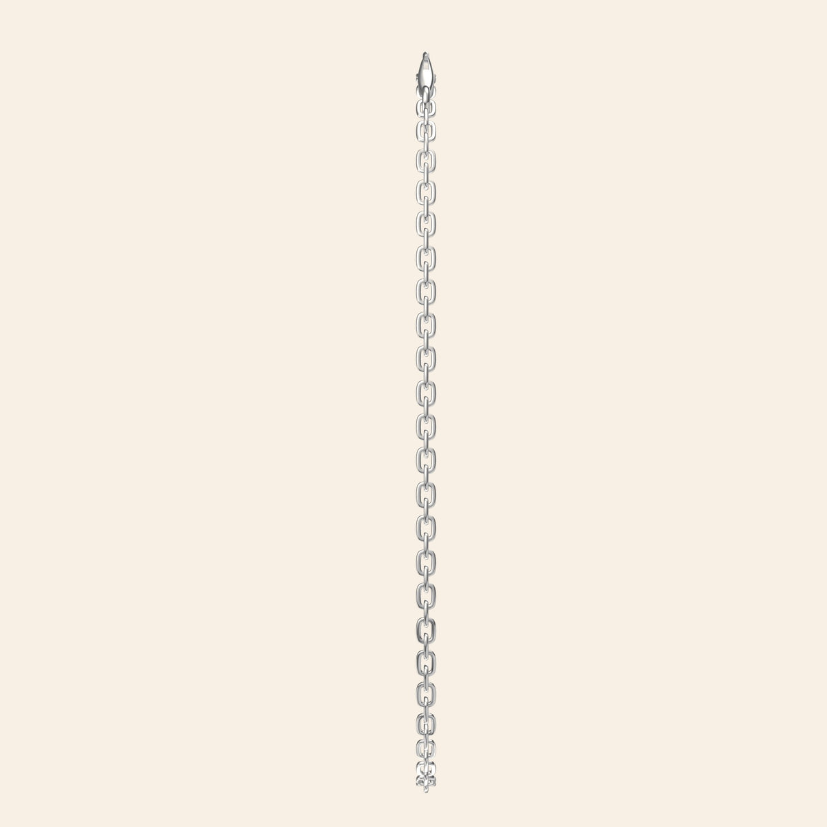Cross-Shaped Flower Chain — Silver Link detail