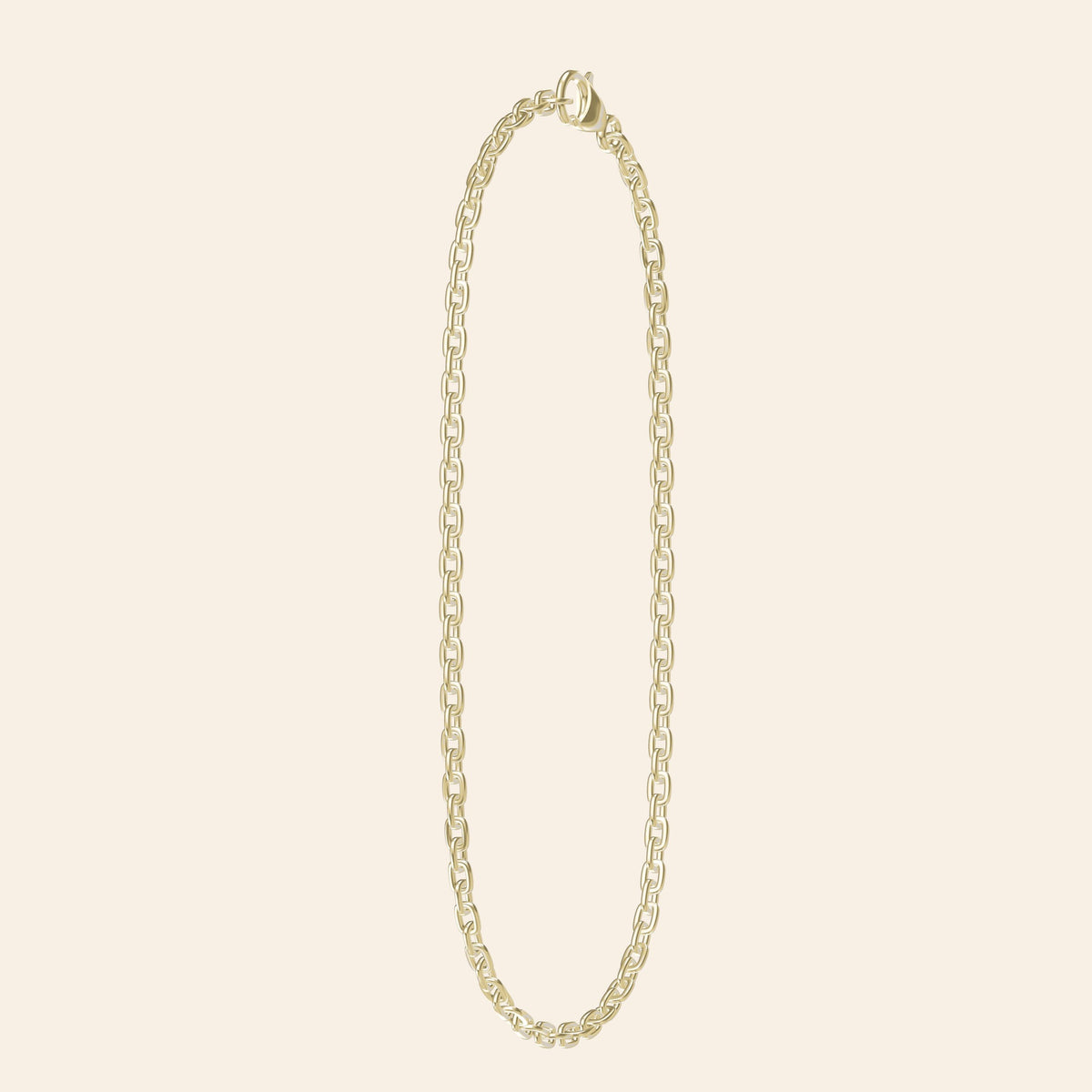 Cross-Shaped Flower Chain — 9K Gold Side profile