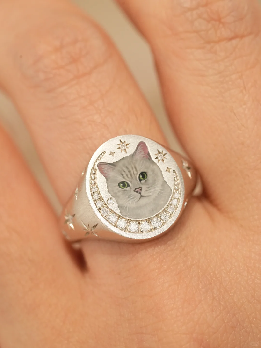 Custom Pet Portrait Signet Ring - view 2